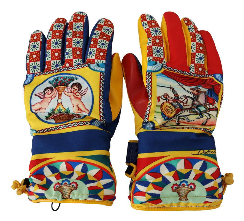 Multicolor Sicily Women Winter Mitten Carretto Gloves