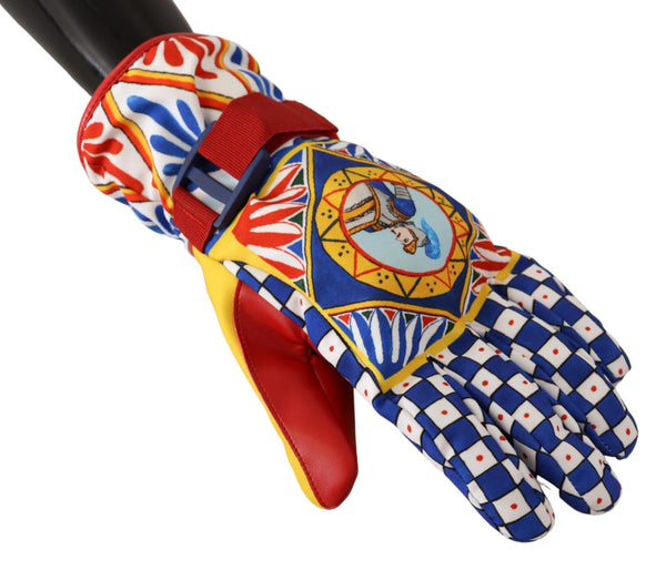 Multicolor Carretto Winter Warm Womens Mittens Gloves