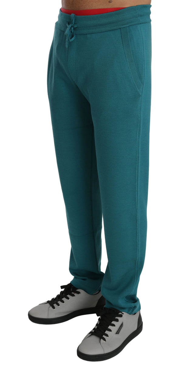 Silk Blue Sweatpants Trouser Sport Mens Pants