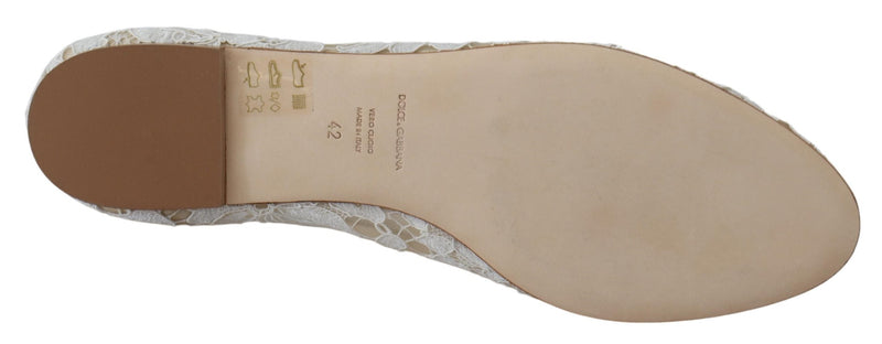 Ballerinas Flats White Floral Lace Shoes