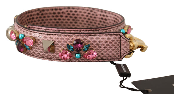 Pink Crystals Leather Bag Accessory Shoulder Strap
