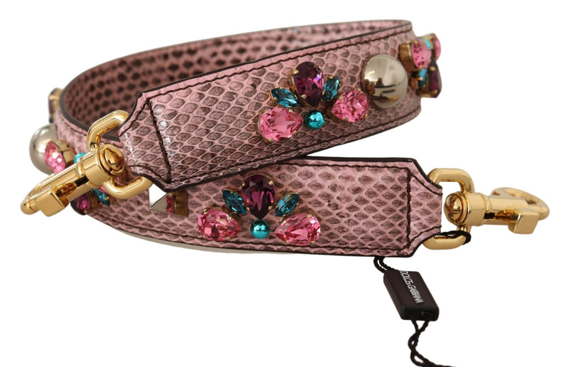 Pink Crystals Leather Bag Accessory Shoulder Strap