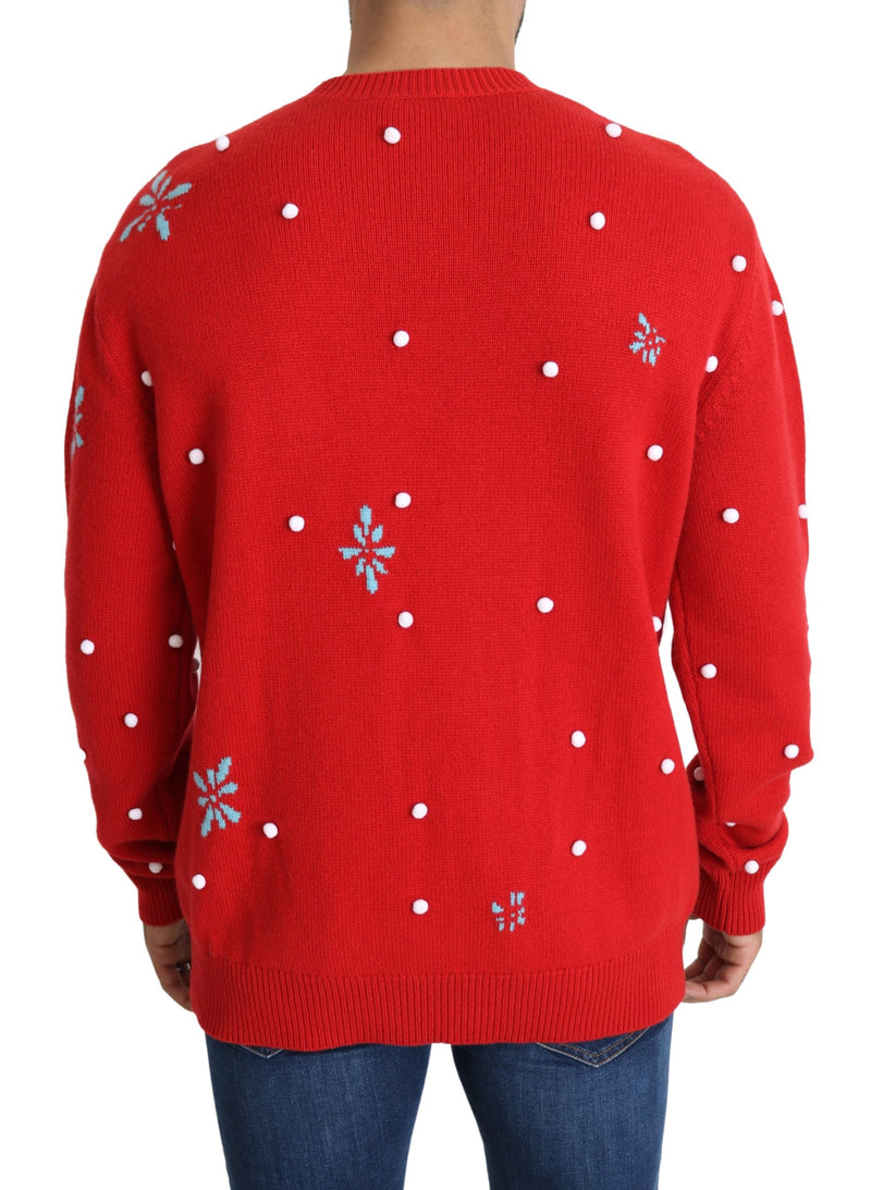 Red Christmas Dog Pullover Cashmere Sweater
