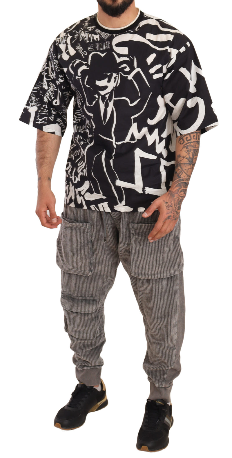 Gray Cotton Jogger Cargo Trousers Pants
