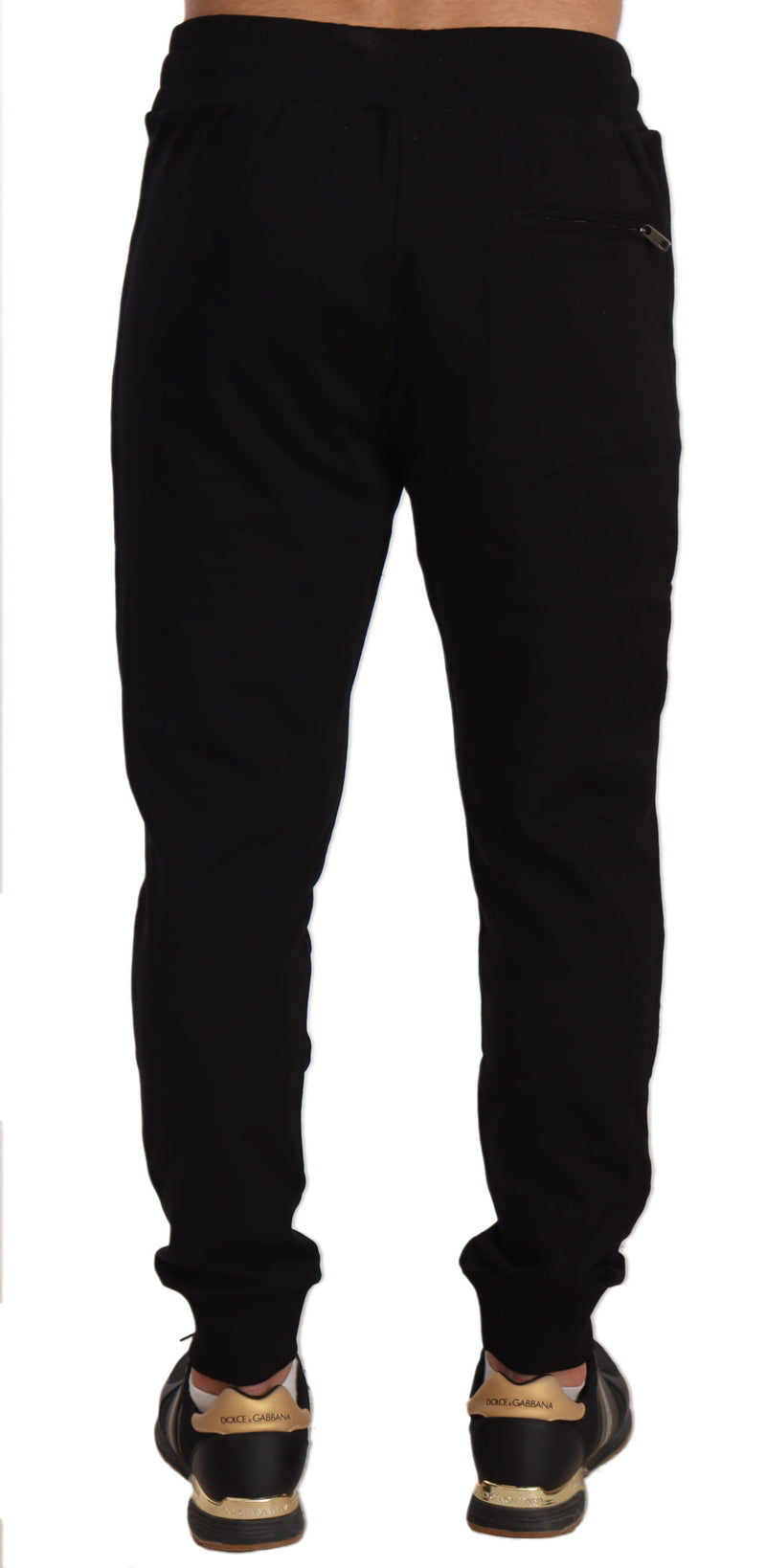 Black Cotton Red Heart Sweatpants
