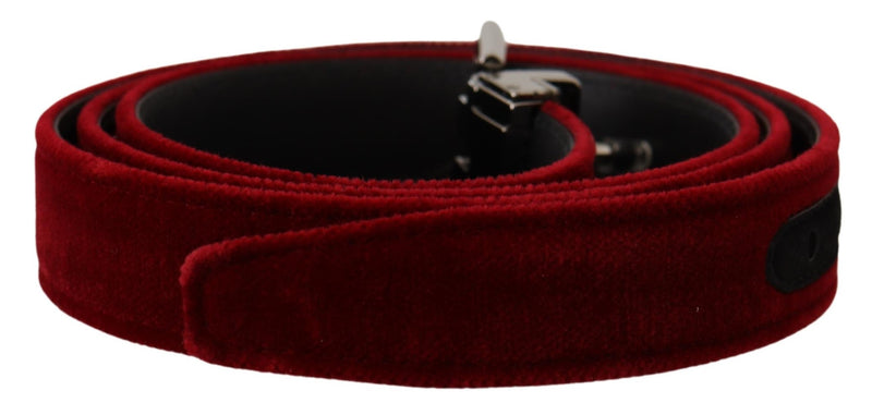 Bordeaux Velvet Silver Buckle Cintura Belt