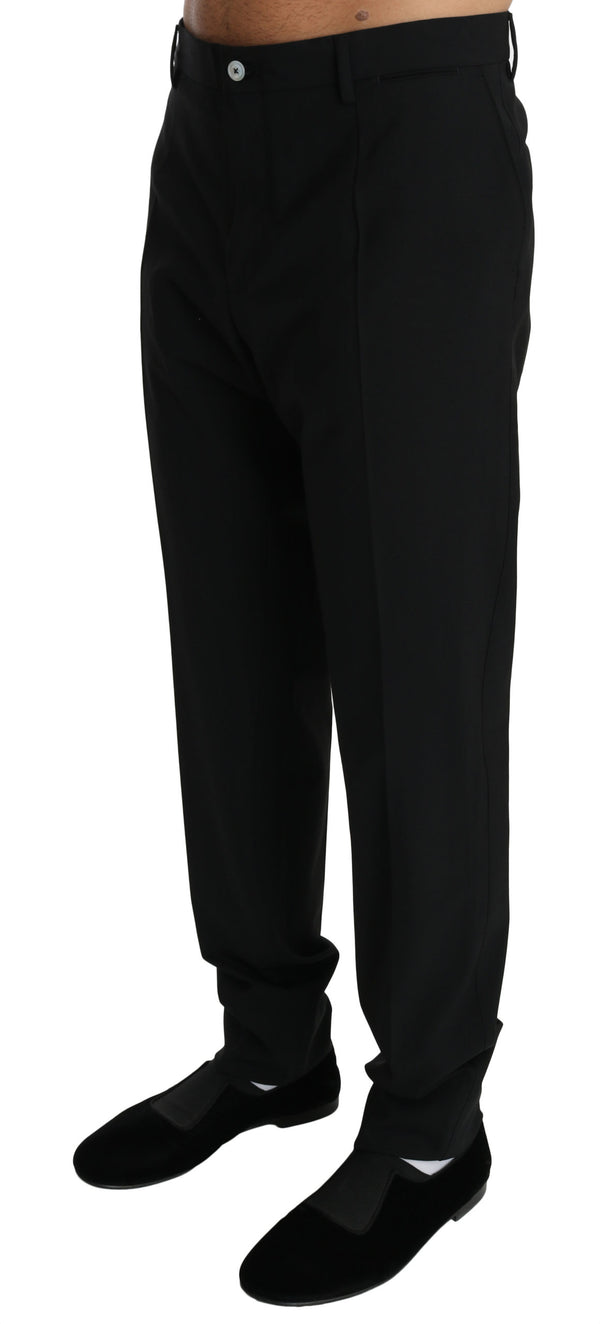 Black Skinny Dress Trouser Wool Stretch Pants