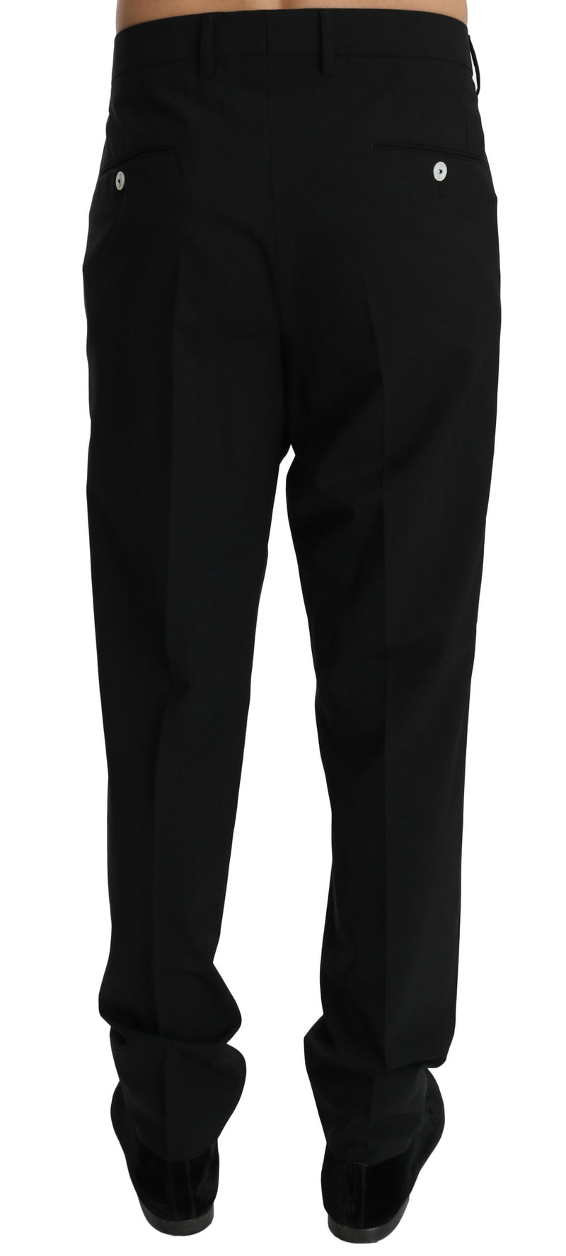 Black Skinny Dress Trouser Wool Stretch Pants