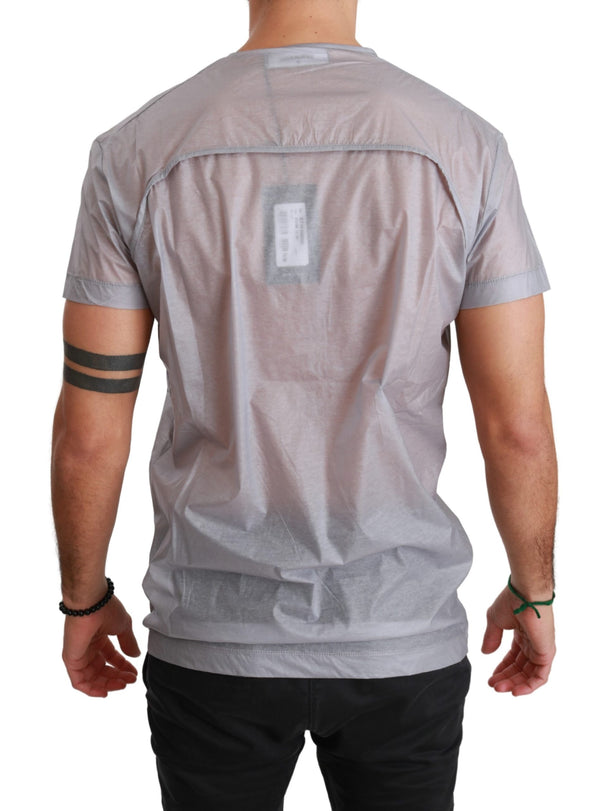 Gray See Through Roundneck Mens T-Shirt