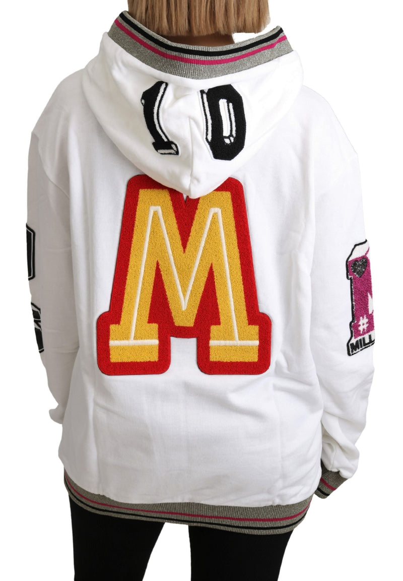 White Royal Club Hooded Crystal Sweater