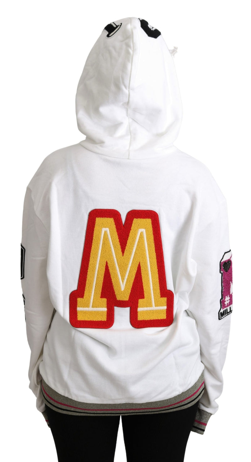 White Royal Club Hooded Crystal Sweater