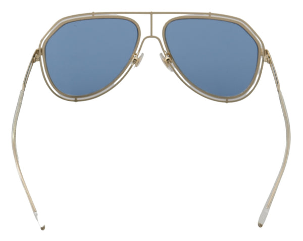 Gold Metal DG2176 Blue Lenses Pilot Aviator Sunglasses