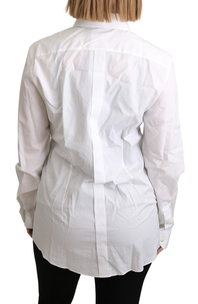 White Collared Formal Dress Shirt Cotton Top