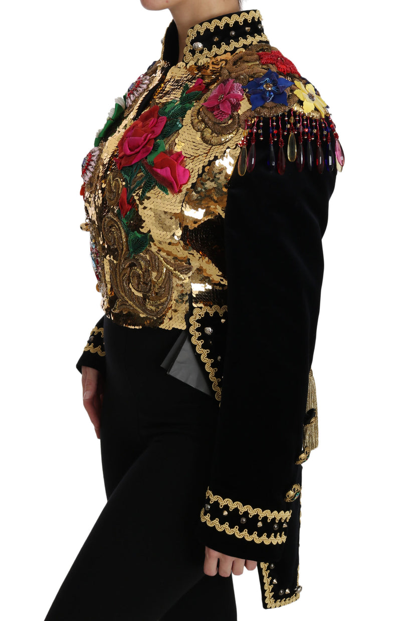 Black Velvet Crystal Sequined  Jacket