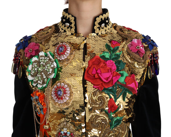 Black Velvet Crystal Sequined  Jacket