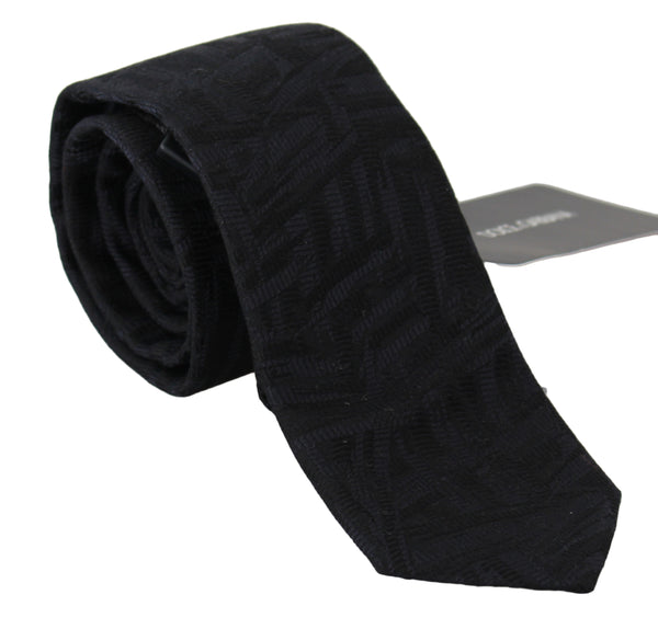 Black 100% Silk Knitted Classic Necktie Tie