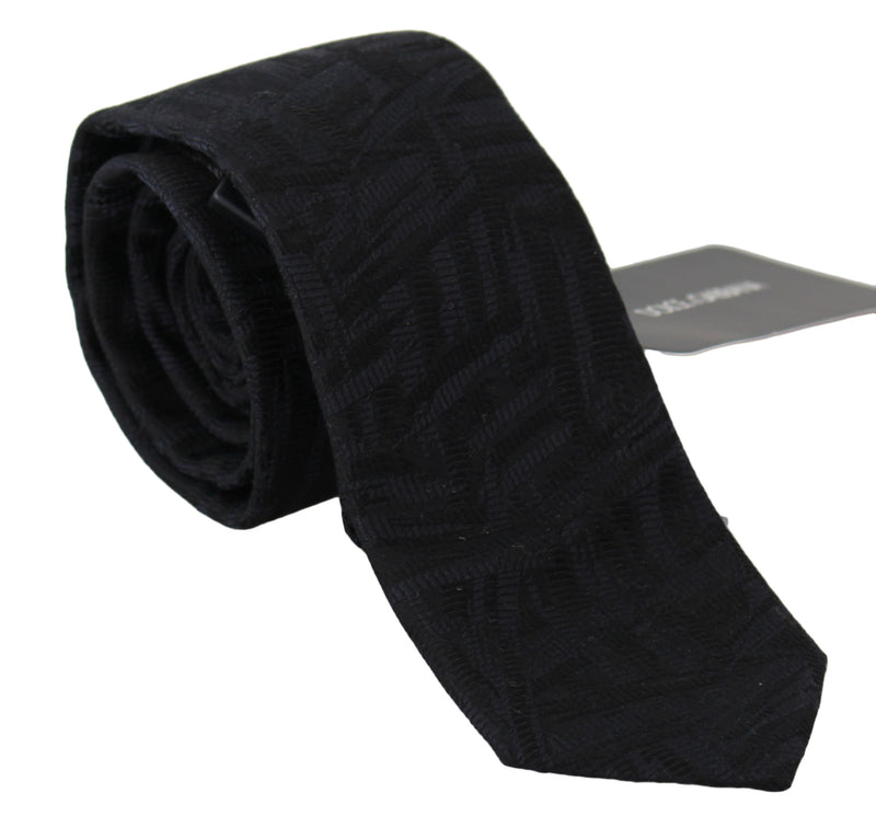 Black 100% Silk Knitted Classic Necktie Tie