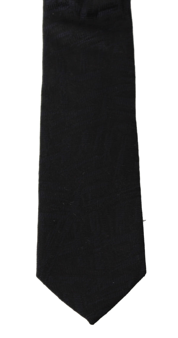Black 100% Silk Knitted Classic Necktie Tie