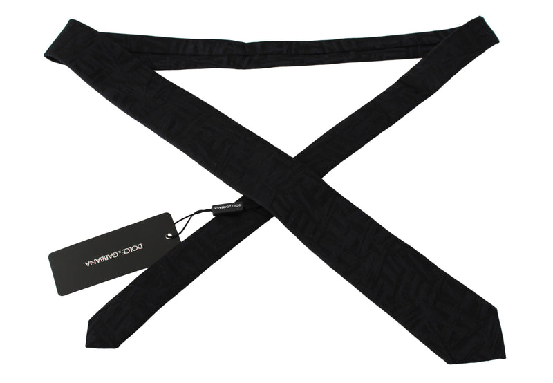 Black 100% Silk Knitted Classic Necktie Tie