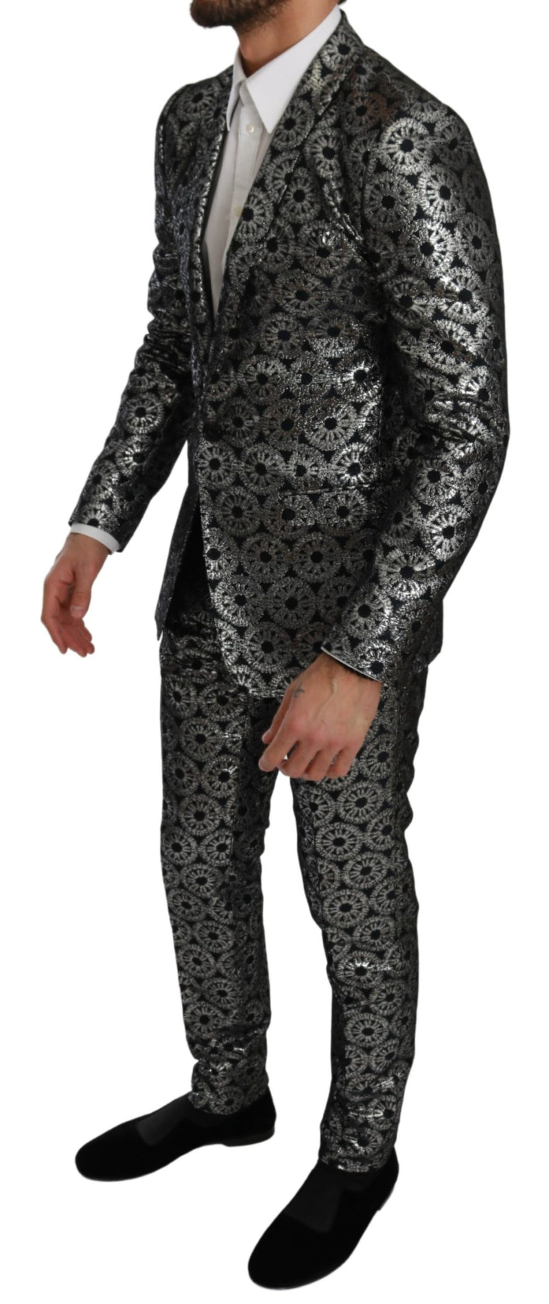 Blue Silver Slim Fit GOLD 2 Piece Suit