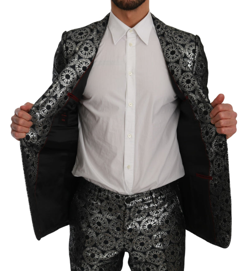 Blue Silver Slim Fit GOLD 2 Piece Suit