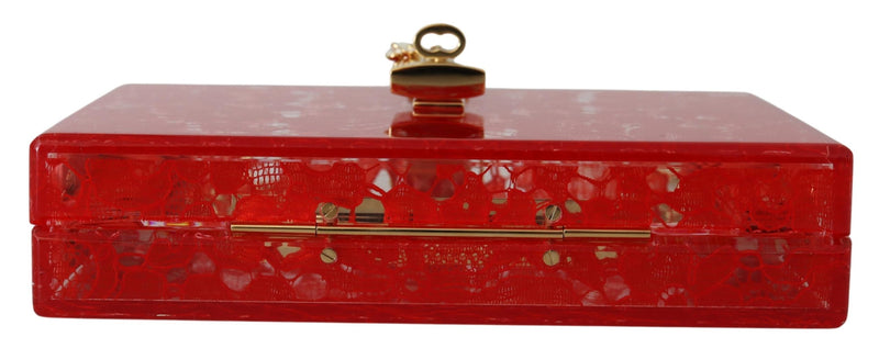 Red Taormina Lace Clutch Plexi SICILY Purse BOX Bag