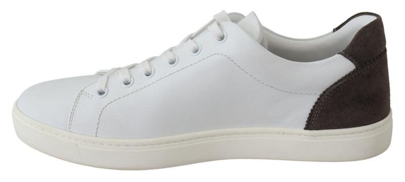 White Leather Low Top Casual Mens Sneakers Shoes