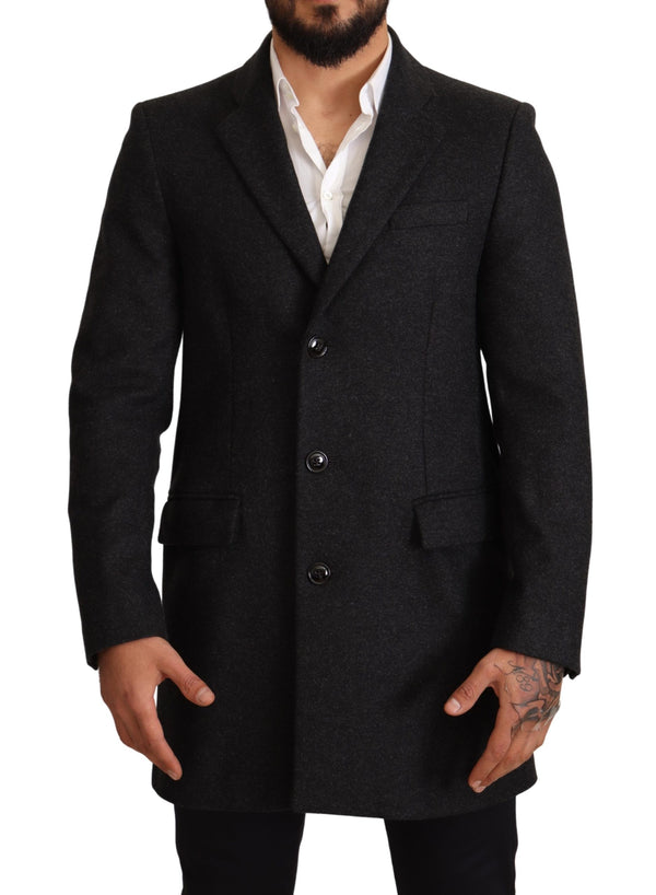 Gray Wool Over Trench Coat Jacket