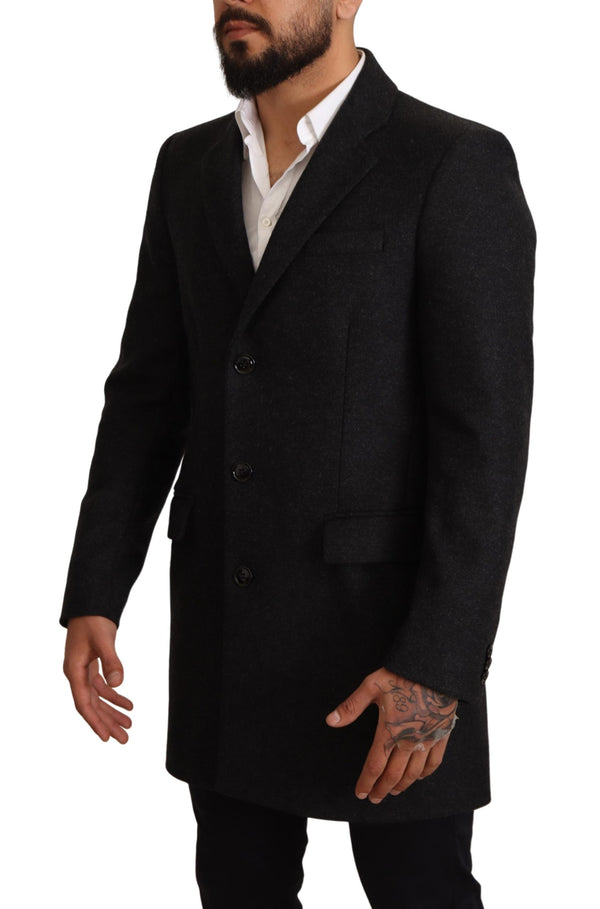 Gray Wool Over Trench Coat Jacket