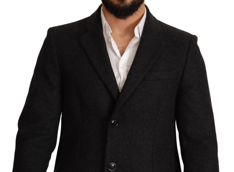Gray Wool Over Trench Coat Jacket