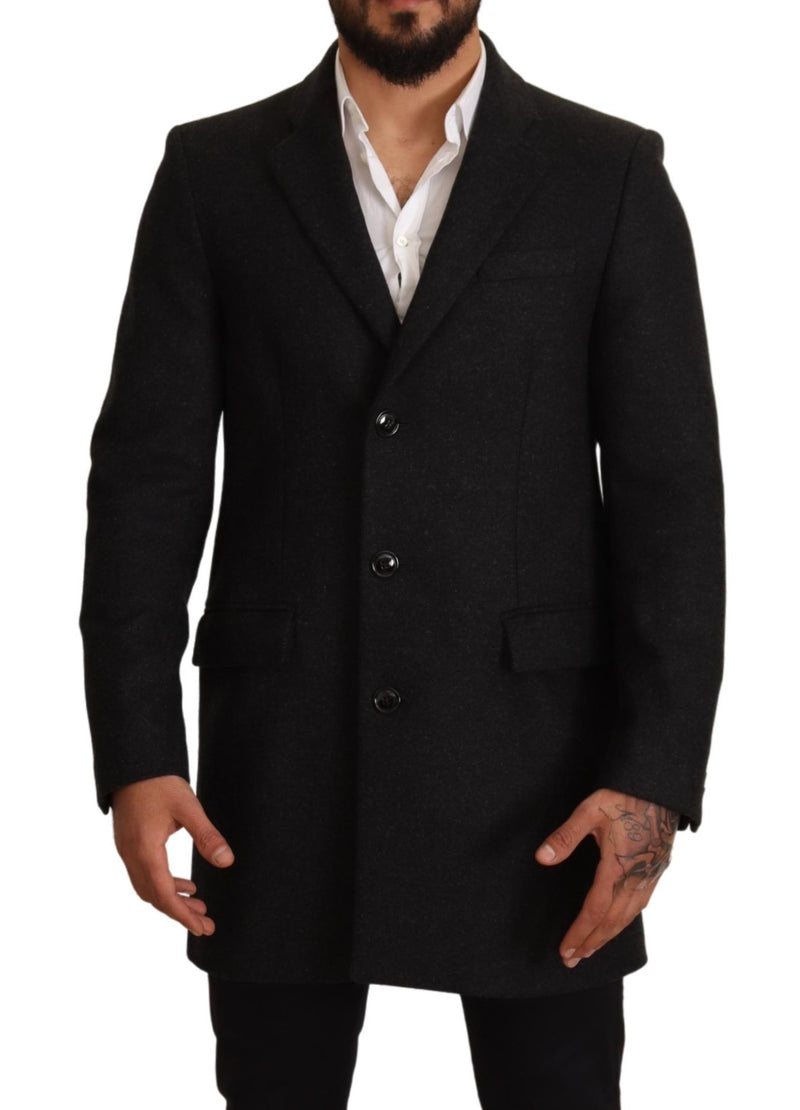 Gray Wool Over Trench Coat Jacket