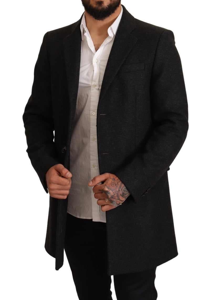 Gray Wool Over Trench Coat Jacket