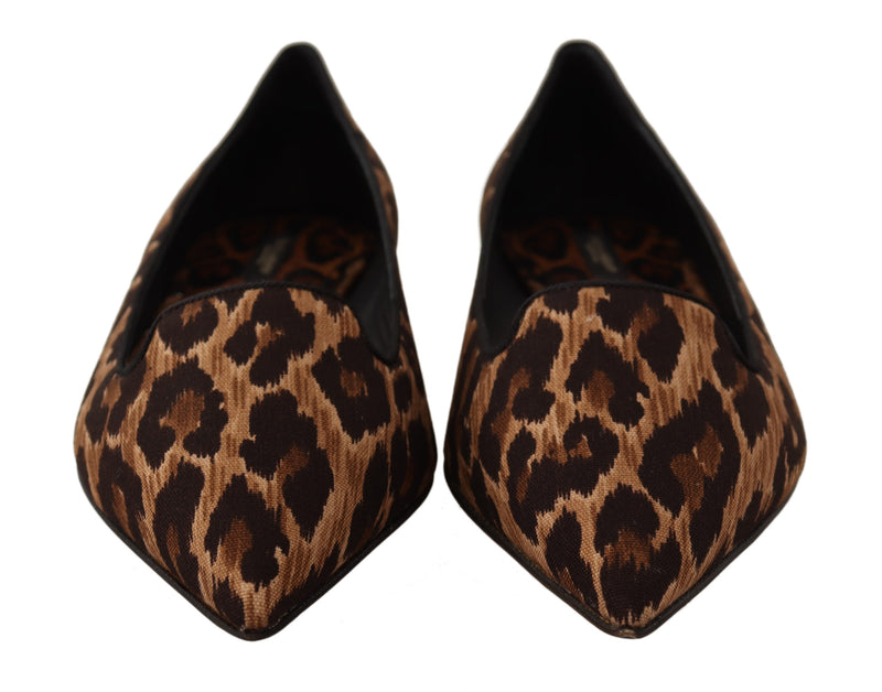 Brown Leopard Print Ballerina Loafers Shoes