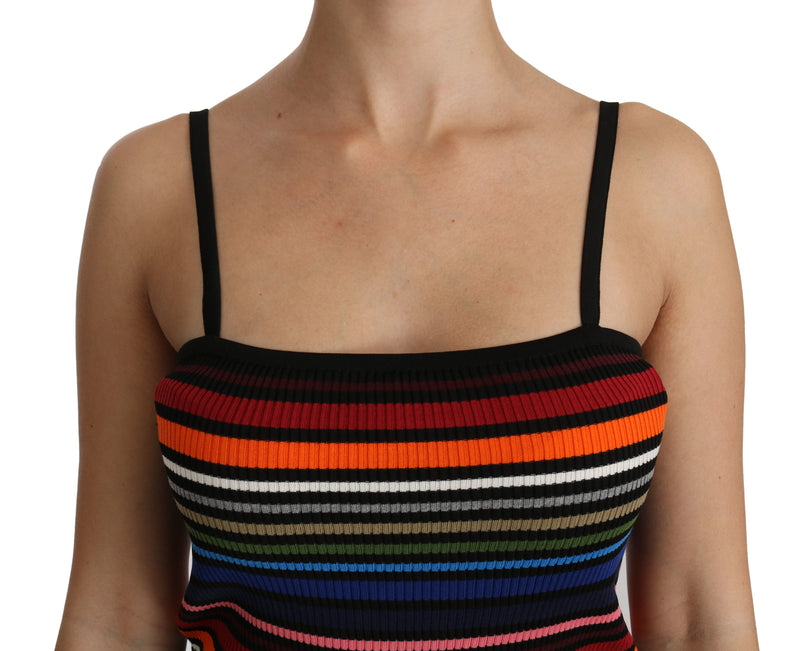 Black Striped Sleeveless Blouse Tank Cotton Top