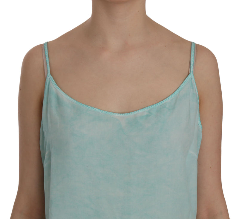 Blue Sleeveless Spaghetti Dress Blouse