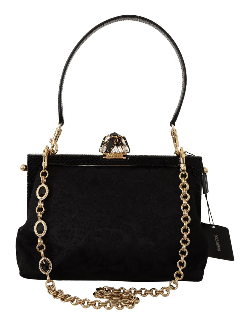 Black Floral Crystal Shoulder Borse VANDA Purse
