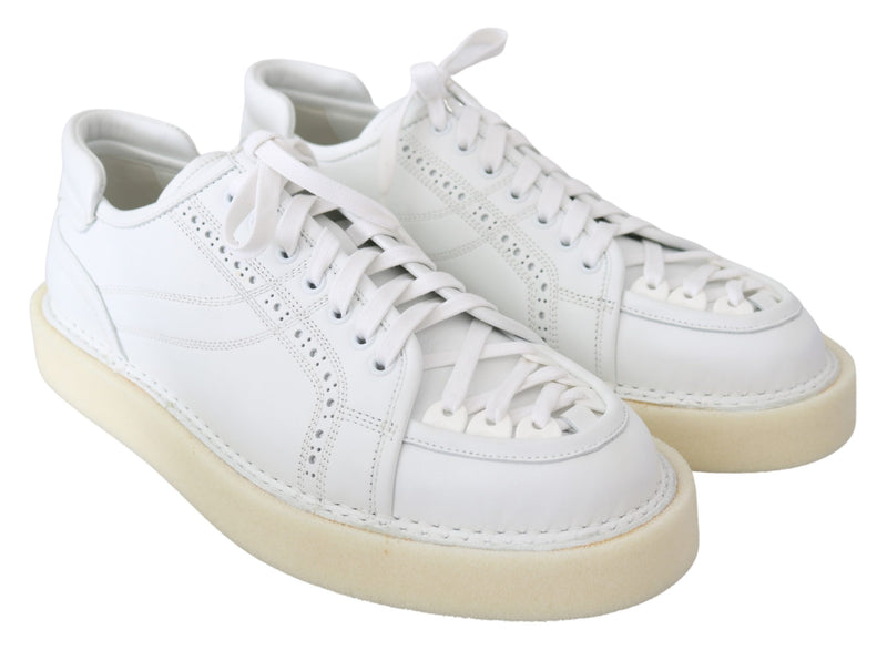 White Leather Low Top Sneaker Modigliani Shoes