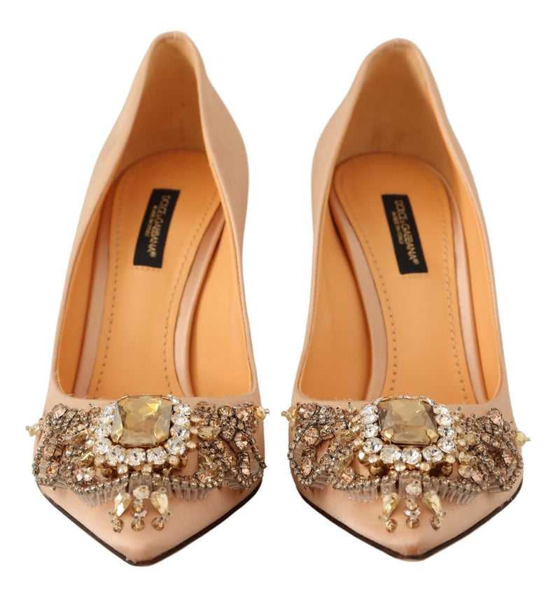 Nude Crystal Embellishment Pumps Shoes