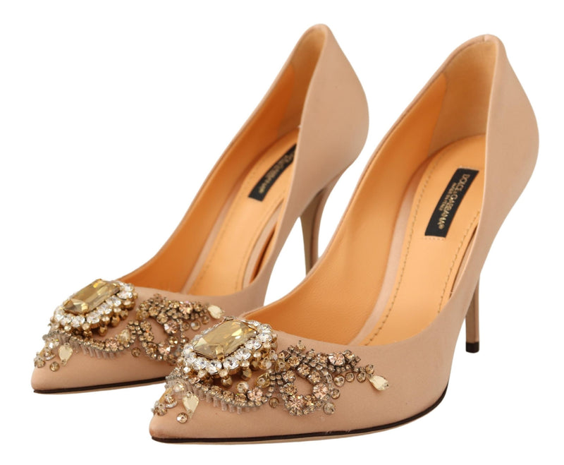 Nude Crystal Embellishment Pumps Shoes