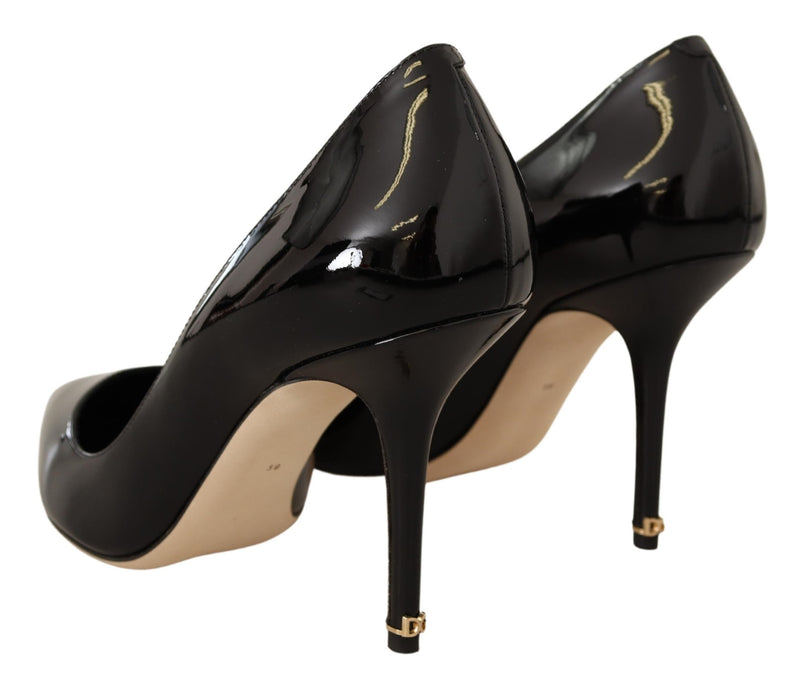 Black Patent Leather Heels Pumps Shoes
