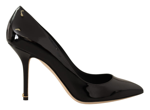 Black Patent Leather Heels Pumps Shoes