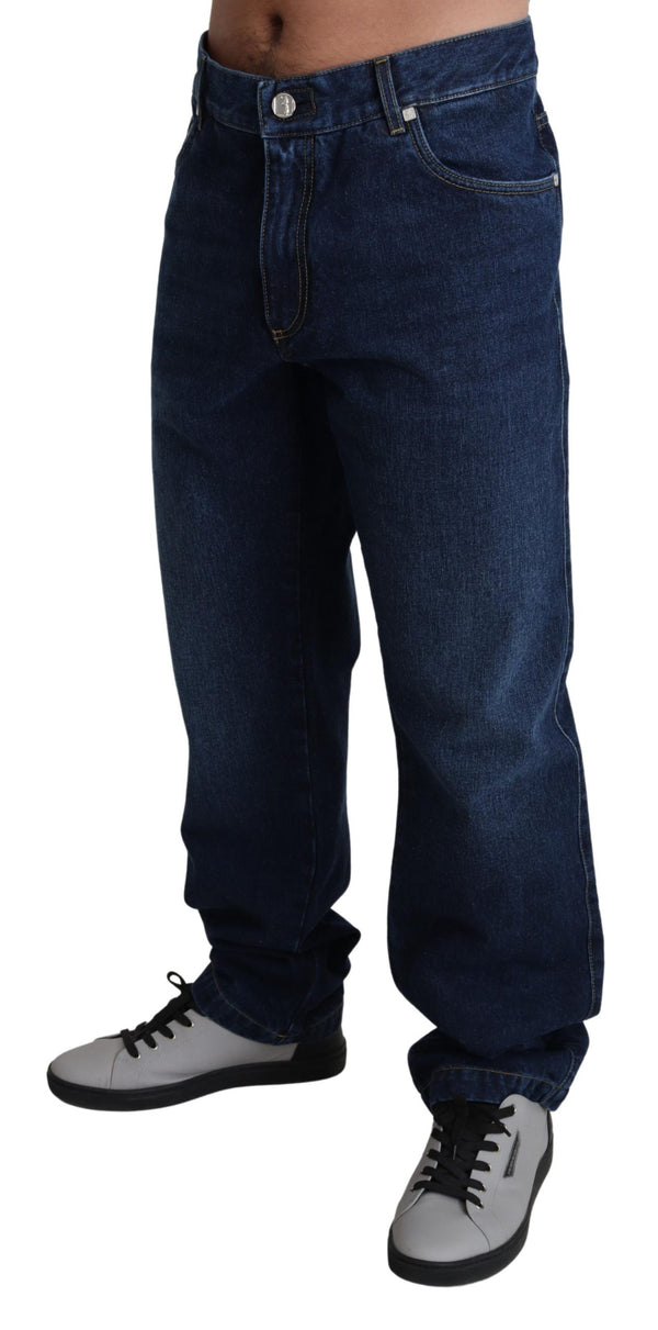 Blue Cotton Regular Denim Jeans