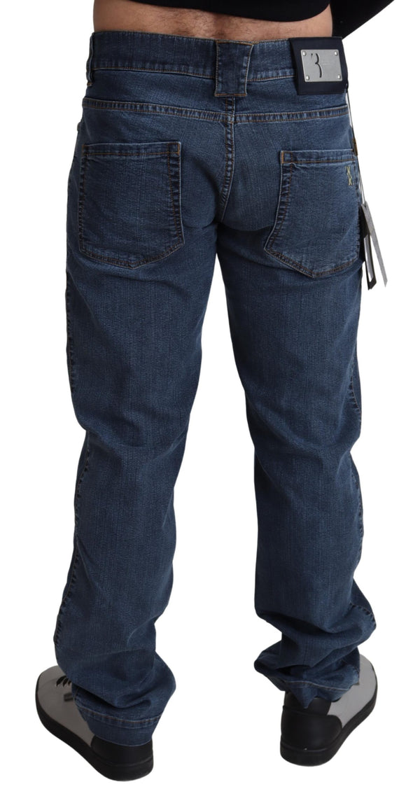 Blue Cotton Formal Fit Denim Jeans