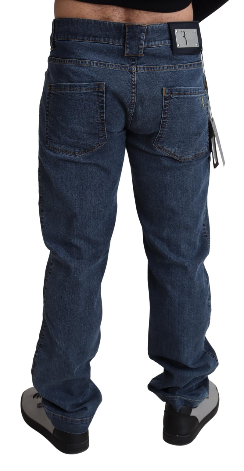 Blue Cotton Formal Fit Denim Jeans