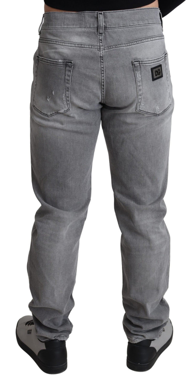 Gray Cotton Stretch Skinny Trouser Jeans