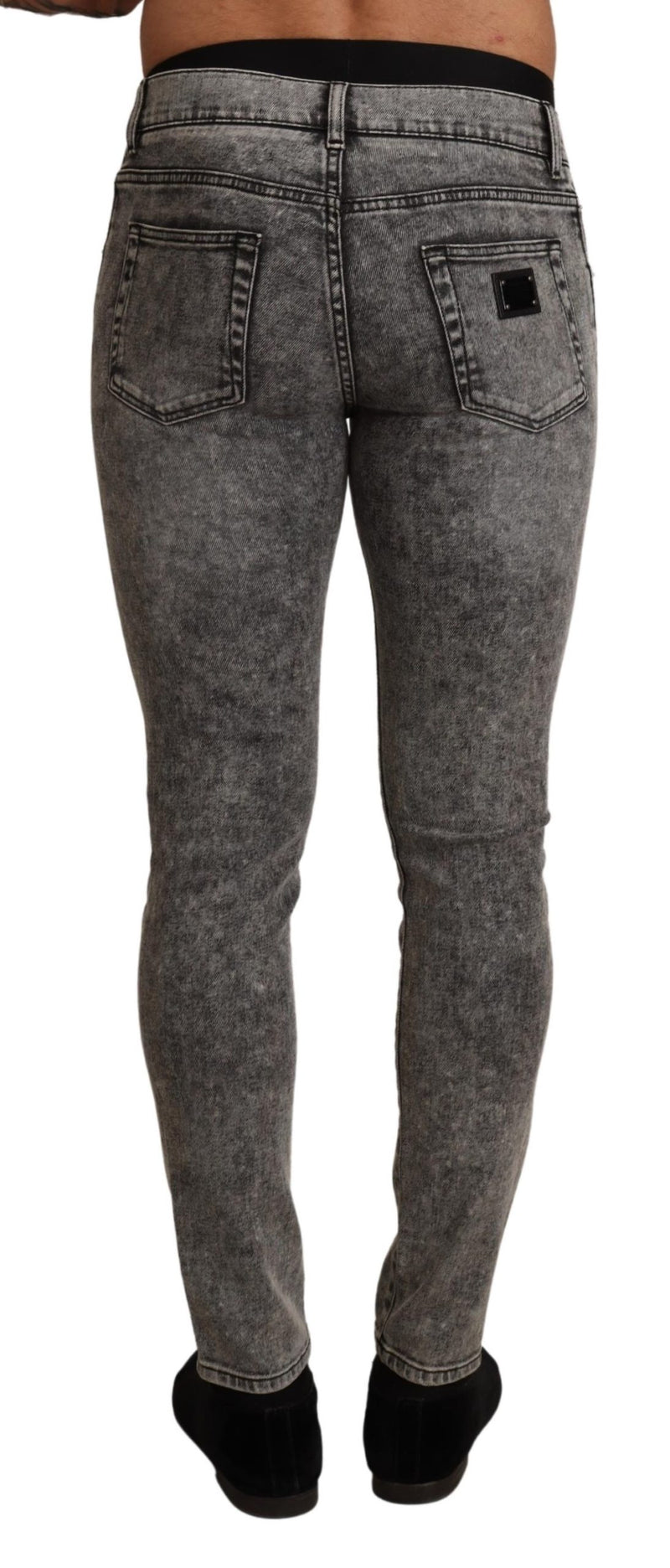 Gray Cotton Stretch Slim Fit Denim Jeans