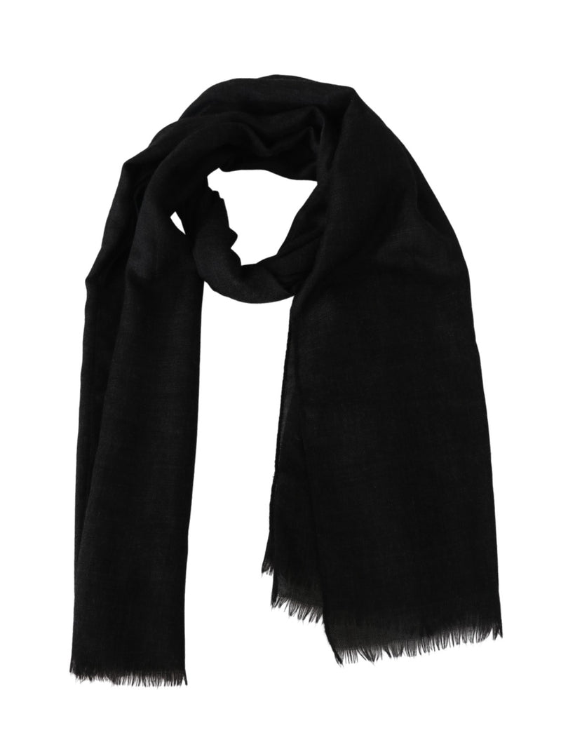 Gray Fringe Wrap Cashmere Shawl