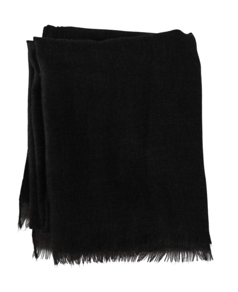 Gray Fringe Wrap Cashmere Shawl