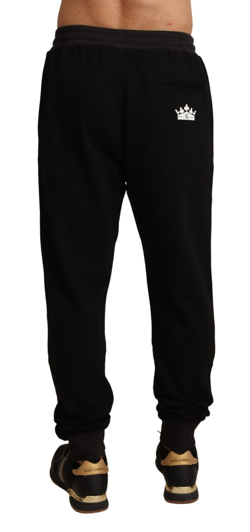 Black Cotton Crown Jogging Sweatpants
