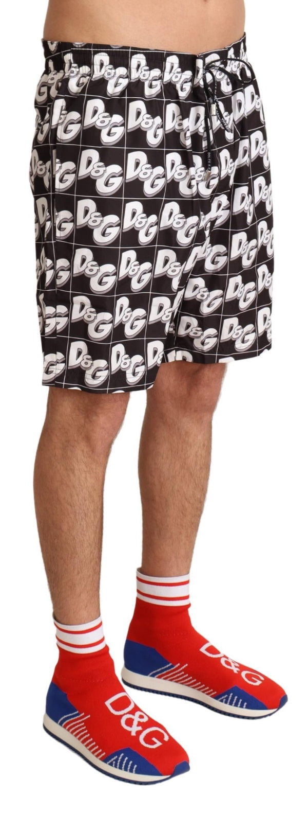 Black Logo Mens Beachwear Swimwear Shorts